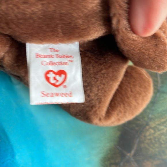 Seaweed Beanie Baby- TY Seaweed the Otter - Rare tag errors!! Vintage 1995/1996 - Picture 9 of 13